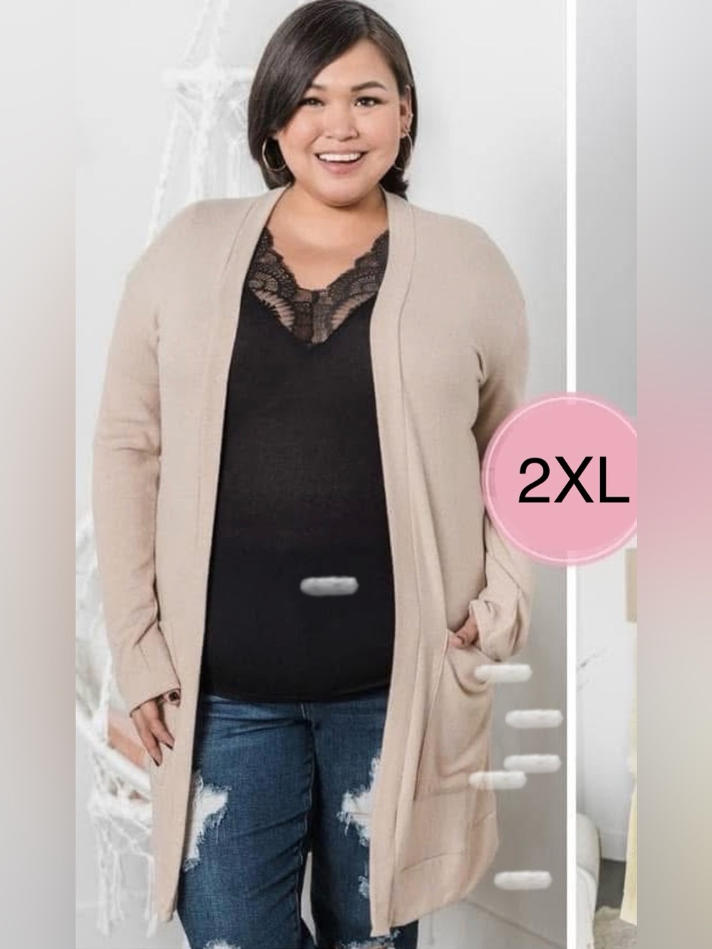 Be Free Cardigan (NWOT) Taupe/Beige, Size 2XL